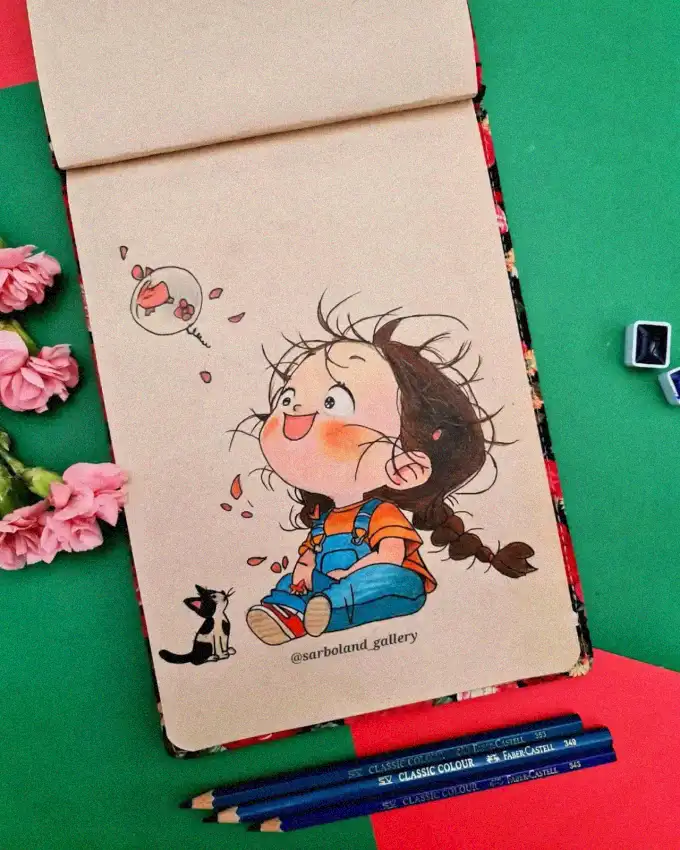 Bubbles, Sketchbook, and a Loyal Companion