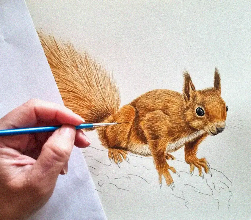 Brushstrokes of a Squirrel Masterpiece
