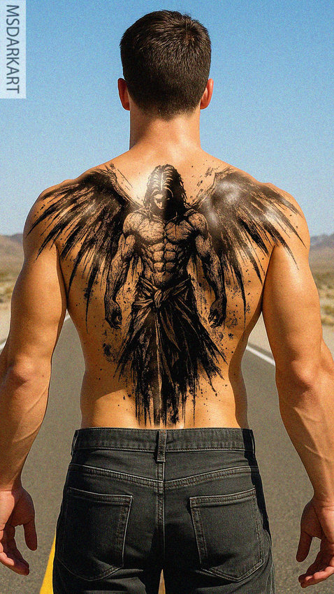 Angel Winged Man on the Open Road