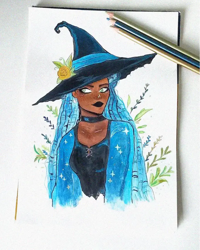 Starry Robe Witch with Azure Tresses
