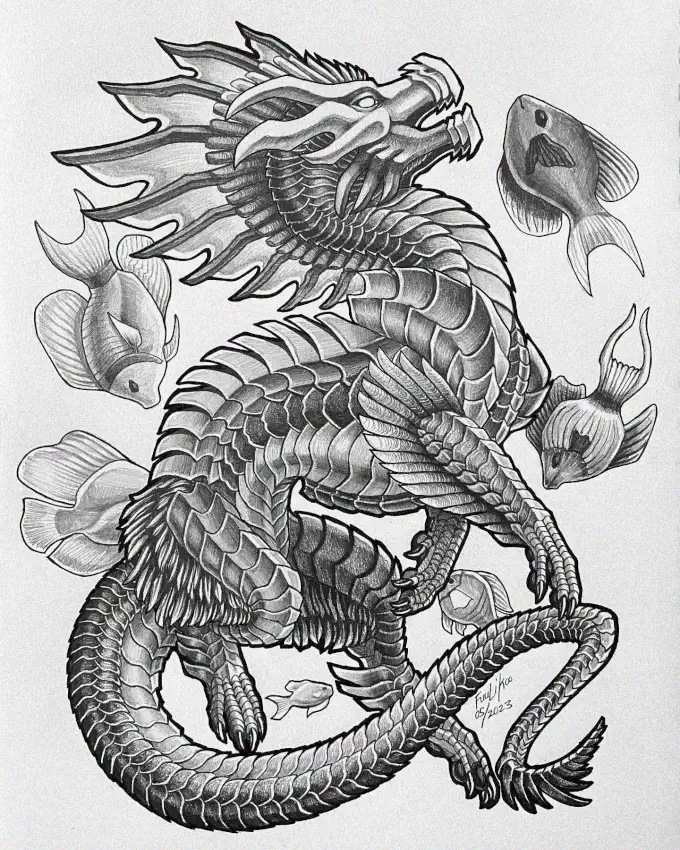 Dragon Dance Amidst Unseen Fish