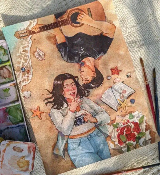 Strummed Melodies in Watercolor Memories