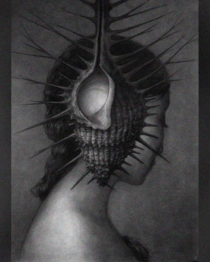 Surreal Fusion of Man and Fishbone