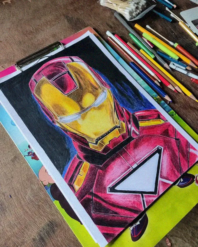 Iron Man Illustrated amidst Artisan Tools
