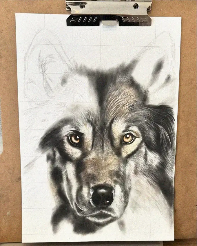 Unfinished Sketch Reveals Canine Expressiveness