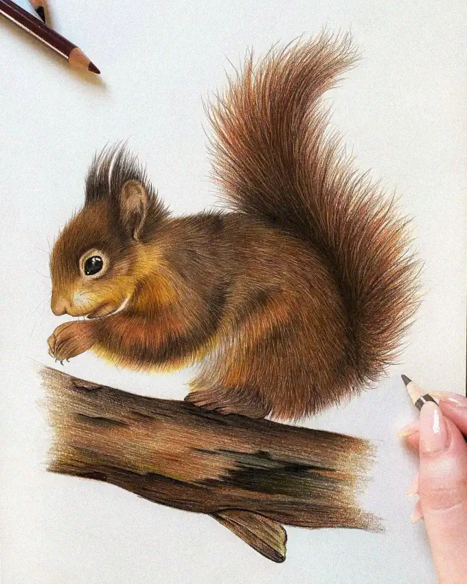 Sketching Life into a Paper Squirrel