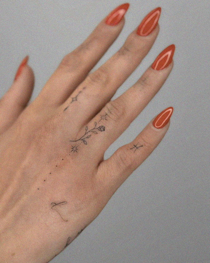 Doodles on a Painted Hand