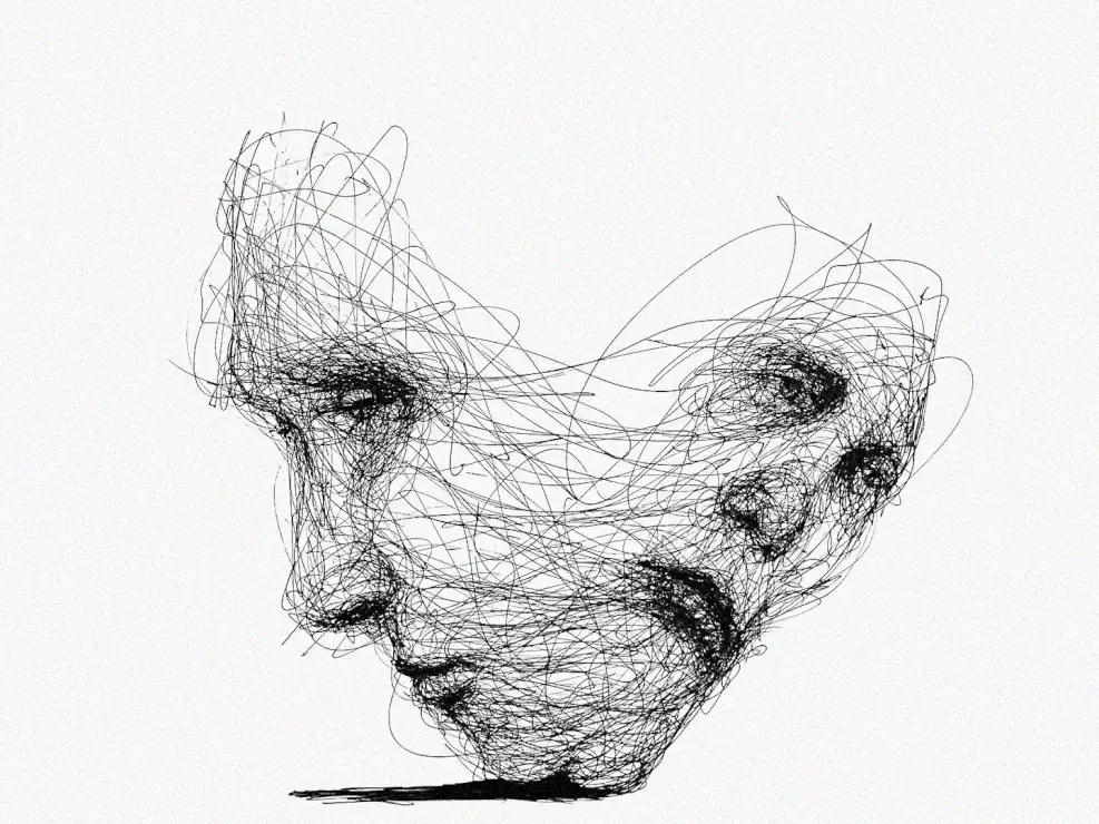 Abstract Scribble Portraying Human Features