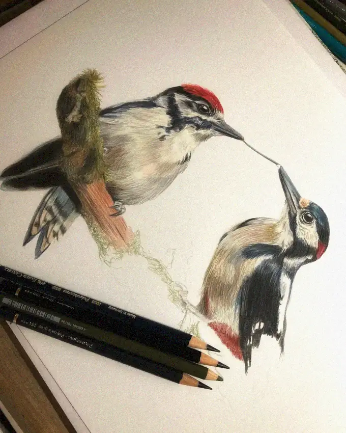 Woodpeckers in Progress: A Pencil's Story