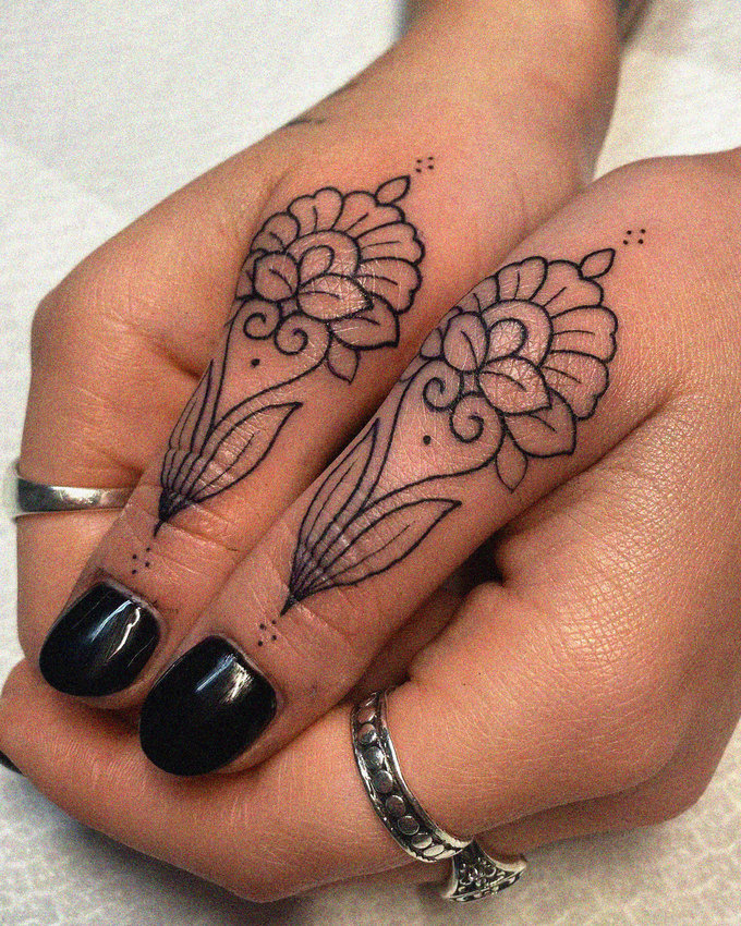 Inked Elegance in Silver and Black