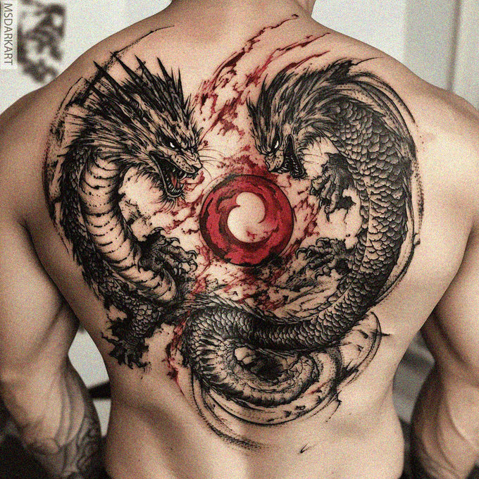 Dragons in Dance: A Tattoo Masterpiece
