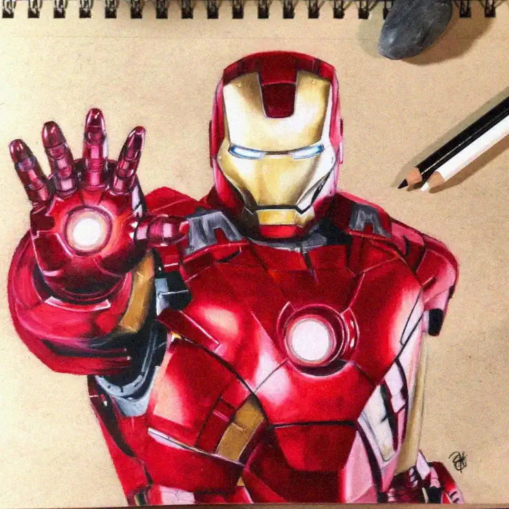 Iron Man Emerging from the Sketch Pad
