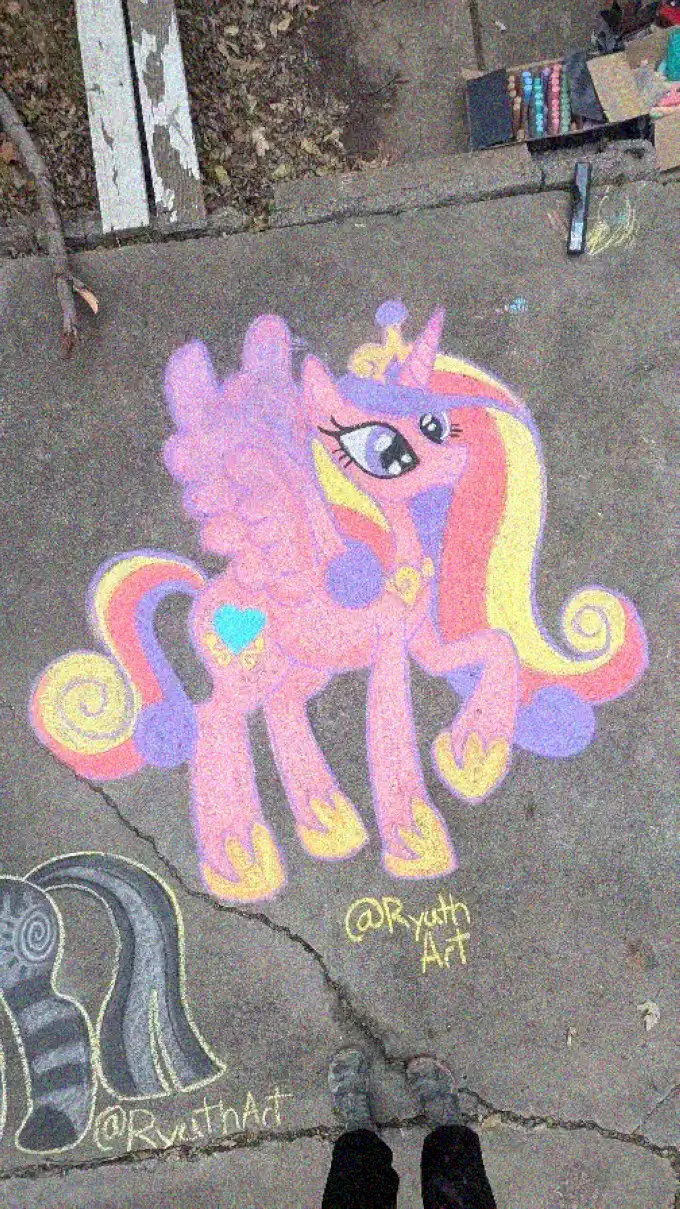 Chalk Artistry of Princess Celestia Unveiled