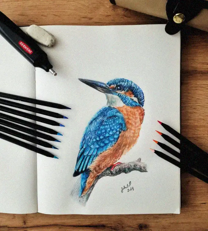 Kingfisher Sketchbook with Drawing Essentials