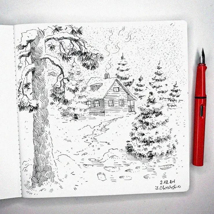 Sketching the Cozy Forest Cottage