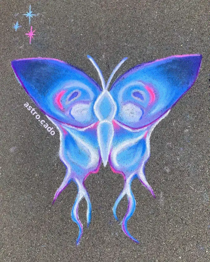 Butterfly Dream in Chalk by astro.cado