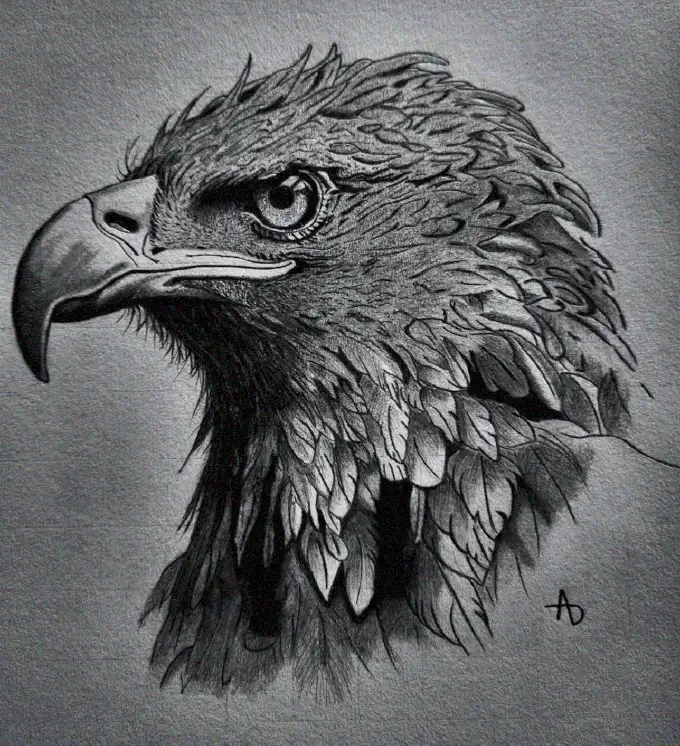 The Eagle's Profile: A Pencil Artistry