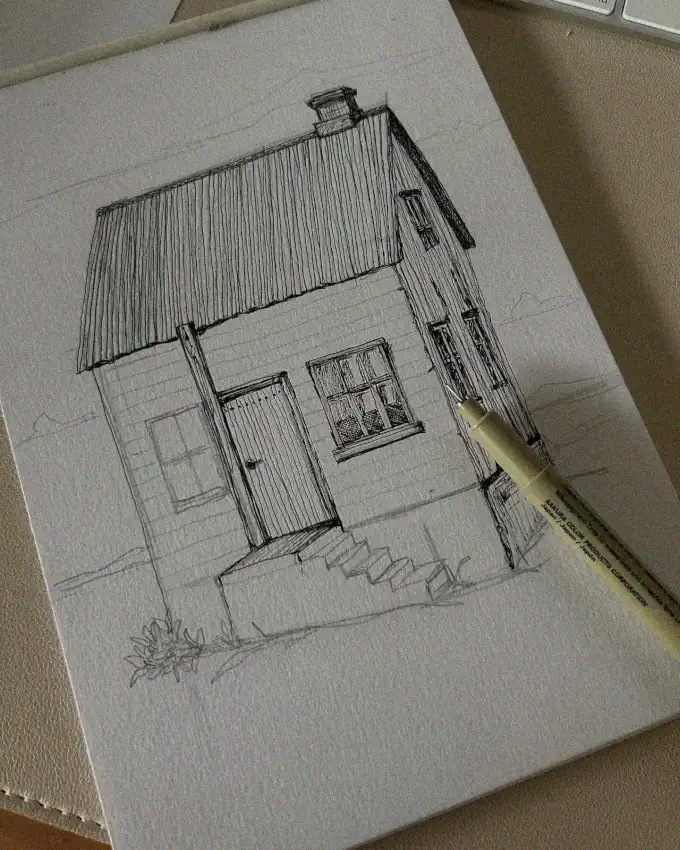 Sketchy Abode with Pen Accents