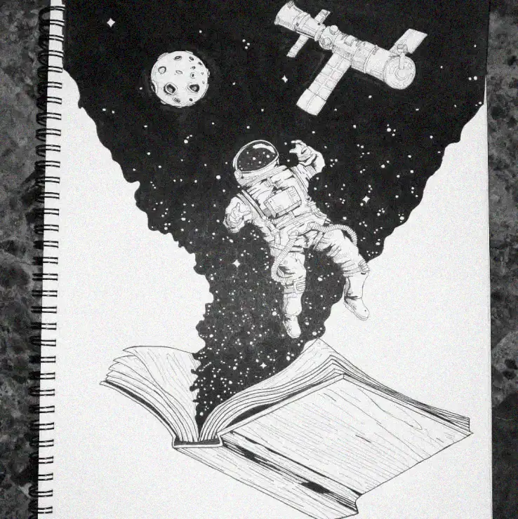 Astronaut's Voyage through Storybook Galaxies