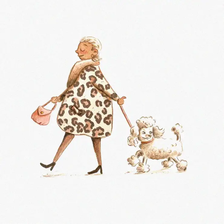 Leopard Coat and the Joyful Poodle