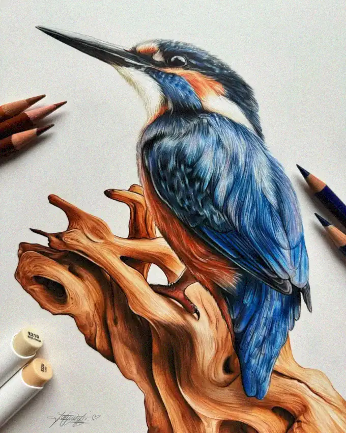 Kingfisher in Creation: Artistry Unleashed