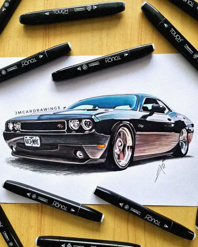 Dodge Challenger Artistry Captured on Canvas