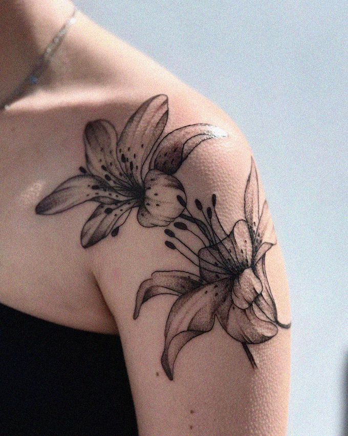 Floral Ink Blooms on Human Canvas
