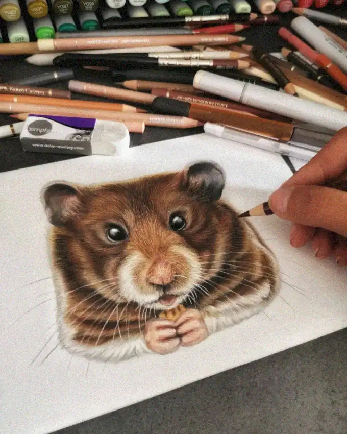 Hamster Homage in Hyperrealistic Artistry