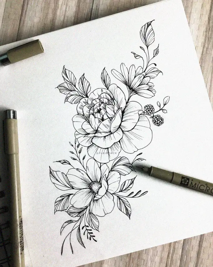 Ink Blossoms: Artistry in Monochrome