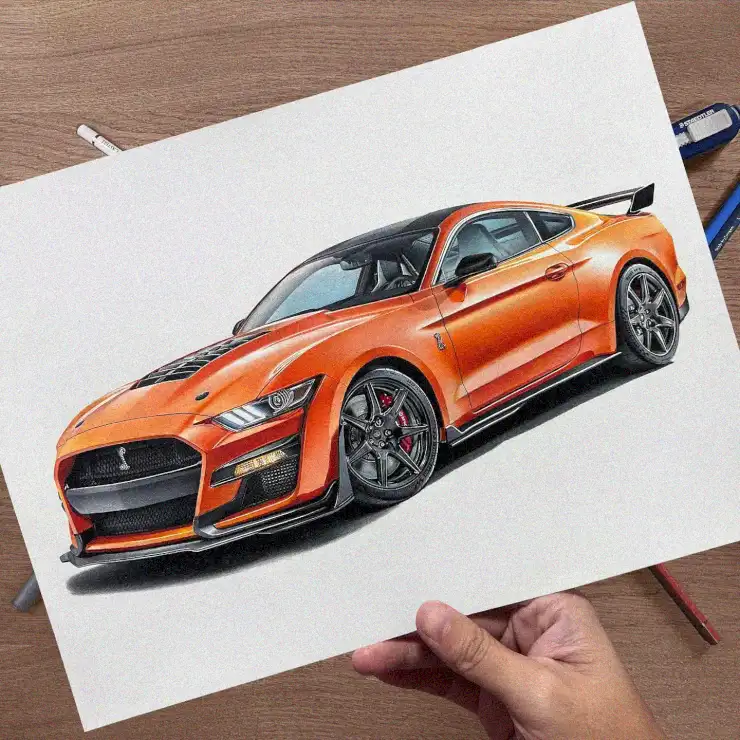Sportscar Sketch in a Craftsman's Hands
