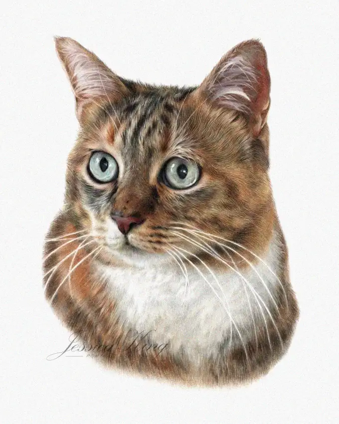 Vivid Portrayal of a Blue-Eyed Tabby