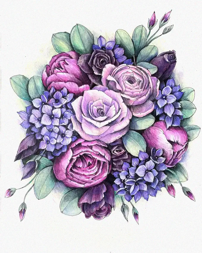 Radiant Bouquet in Watercolor Hues