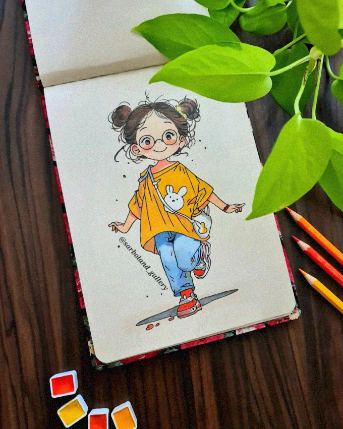 Glasses Girl: A Study in Playful Colors
