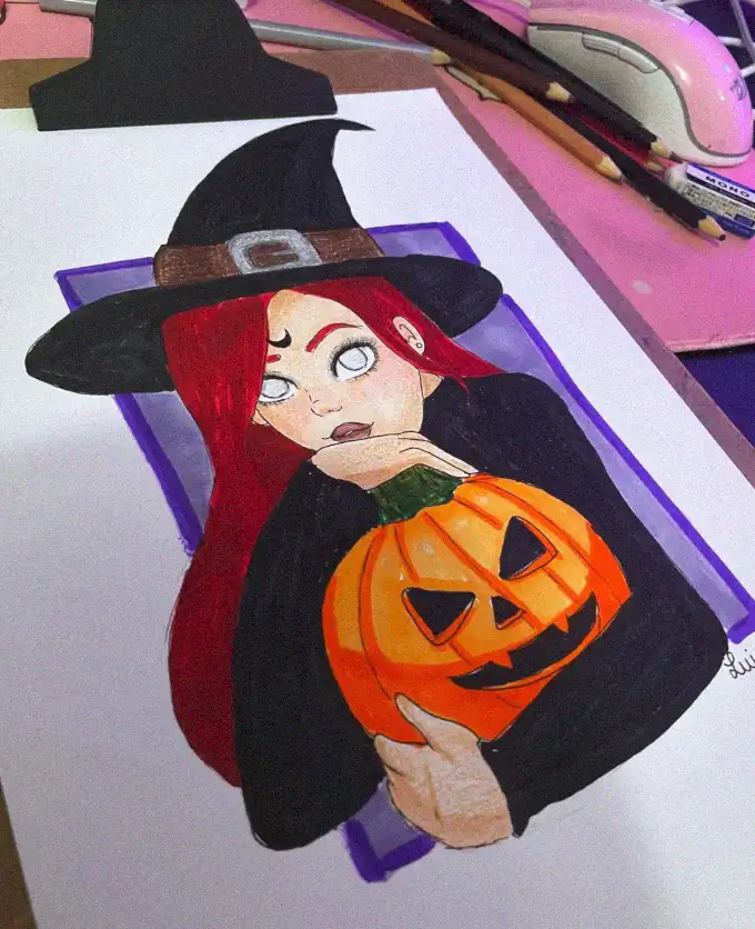 Witchy Woman's Hand-Drawn Halloween Haven
