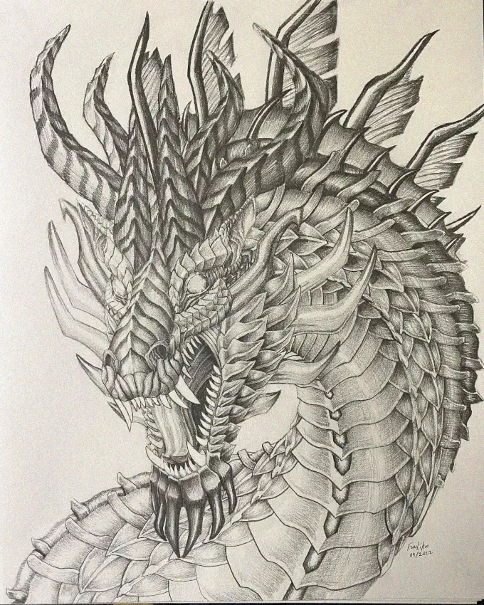 Dragon's Fury in Pencil Strokes