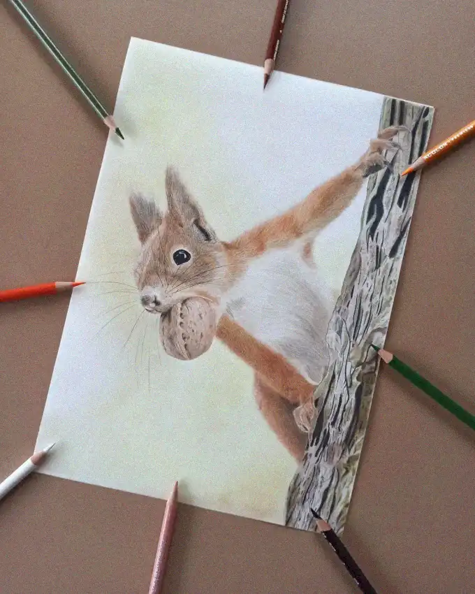 Squirrel Sketch in Progress