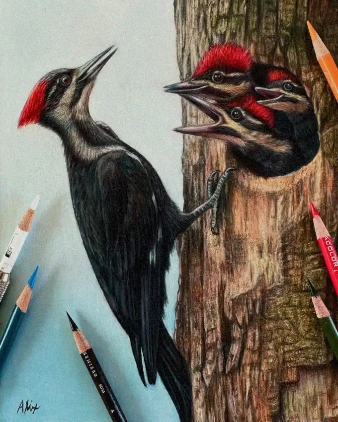 Feathers, Beaks, and Colored Pencils