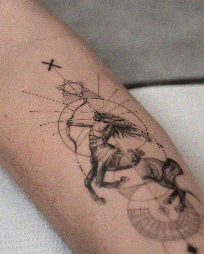 Native American Tapestry Inked on Skin