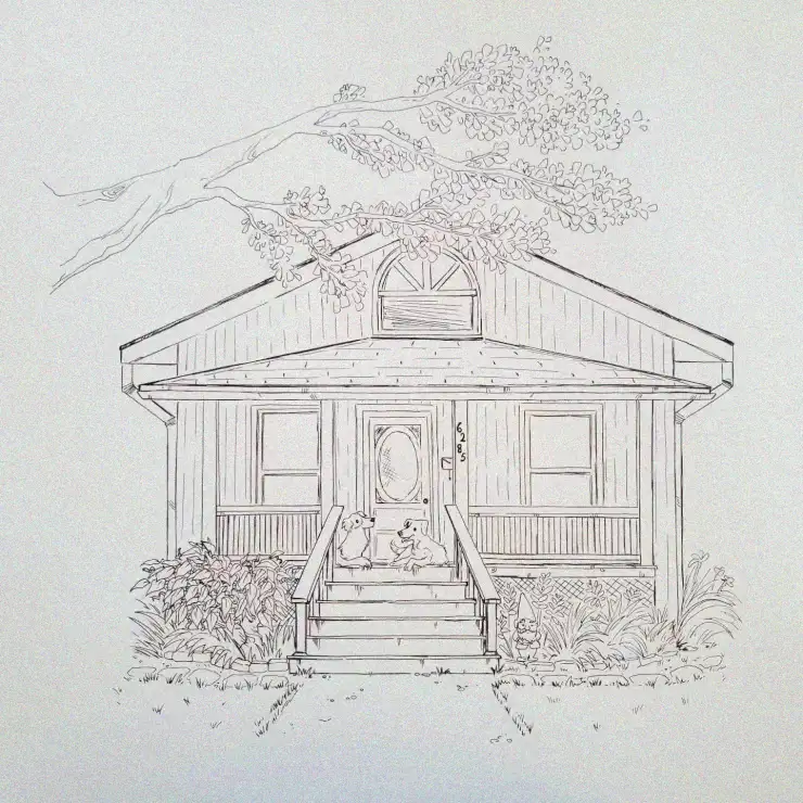Cats Perched on Porch Step Serenity