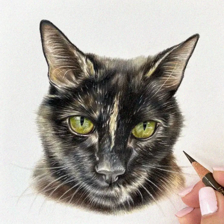 Drawing Striking Green Eyes on Midnight