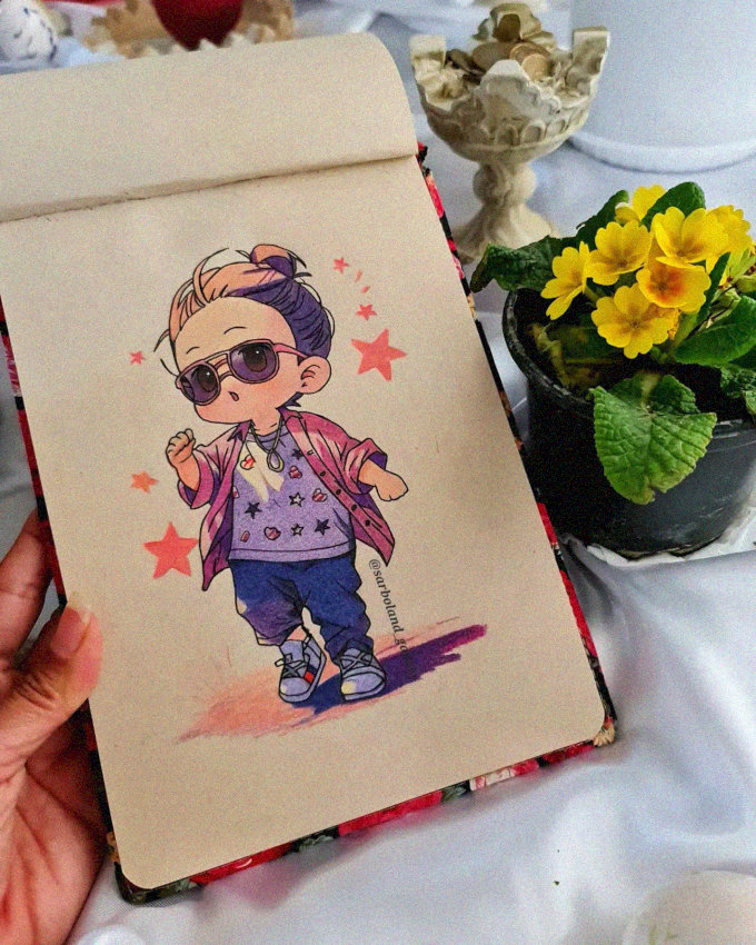 Fashionable Childhood through Vibrant Notebook Sketches