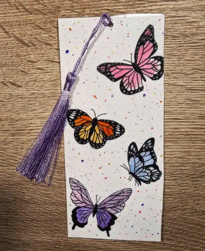 Butterfly Splendor Handmade Bookmark