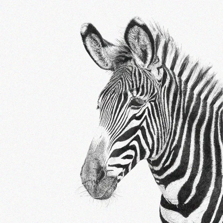 Pointillism Portrait of a Striped Wonder