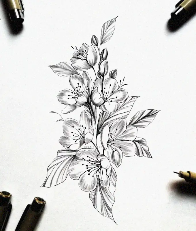 Sketching the Floral Trio in Monochrome