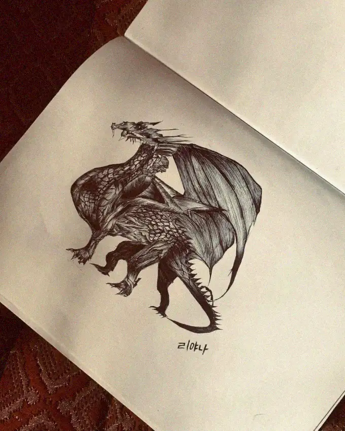 Dragon's Fury Unleashed in Sketchbook