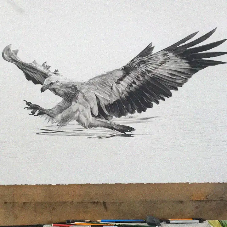 Griffin's Monochrome Flight into Battle