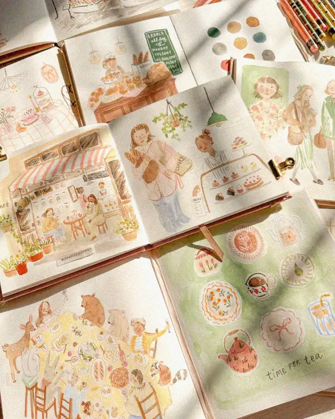 Sketchbooks of Cozy Comfort and Leisure