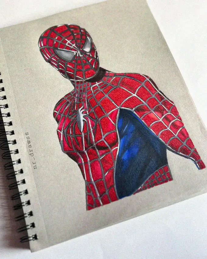 Sketchbook Spectacle: Spider-Man in Colored Pencil
