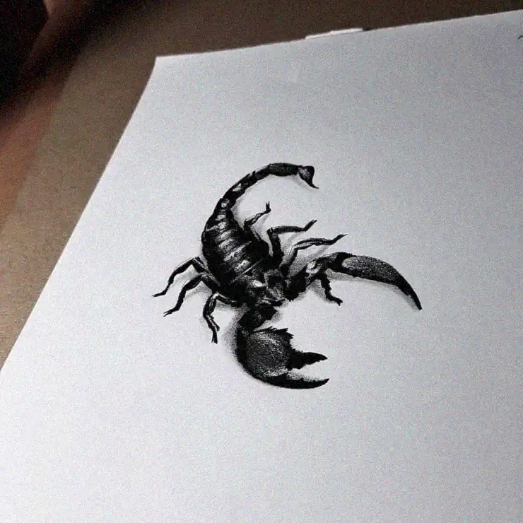 Aggressive Scorpion in Monochrome Ink