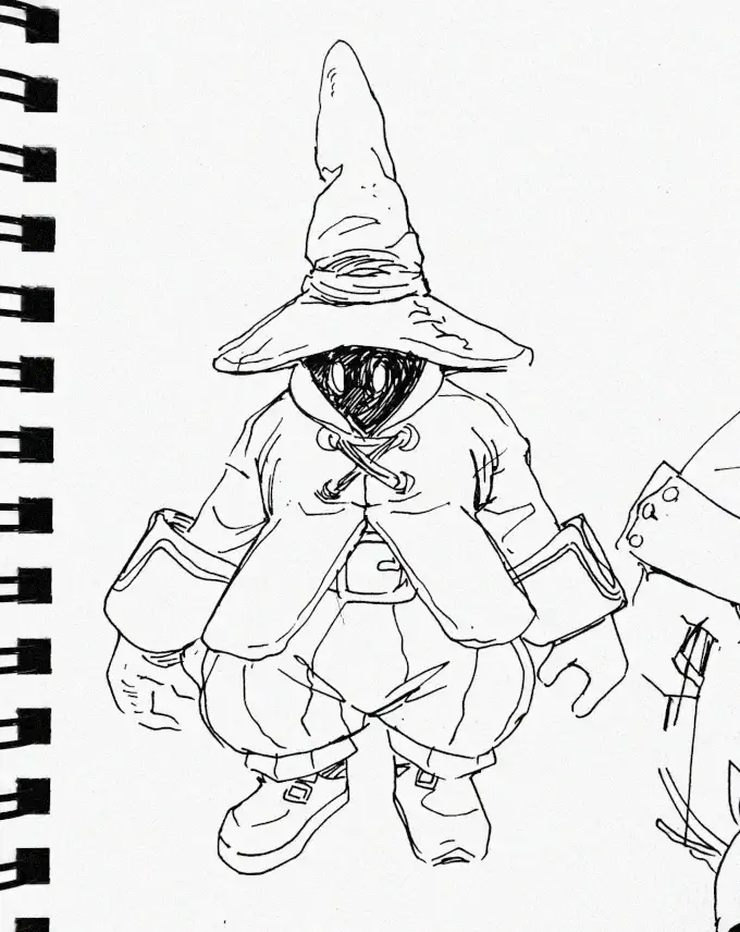 Witch Hat, Bulky Coat, Shadowy Figure